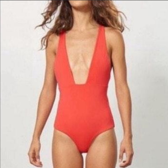 Mara Hoffman Audrey Plunging One Piece Swimsuit, M - Picture 5 of 10